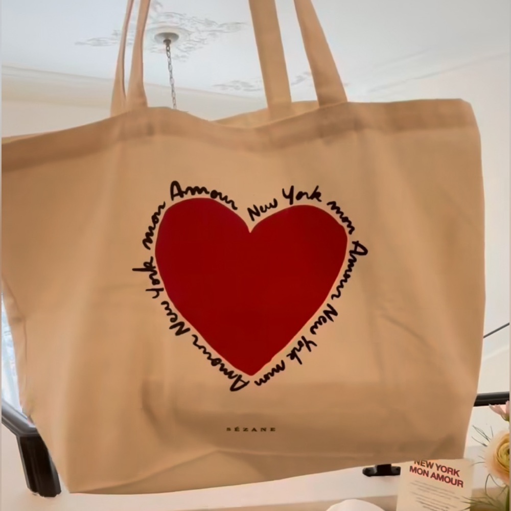 New Sezane Canvas Tote Mon Amore New York